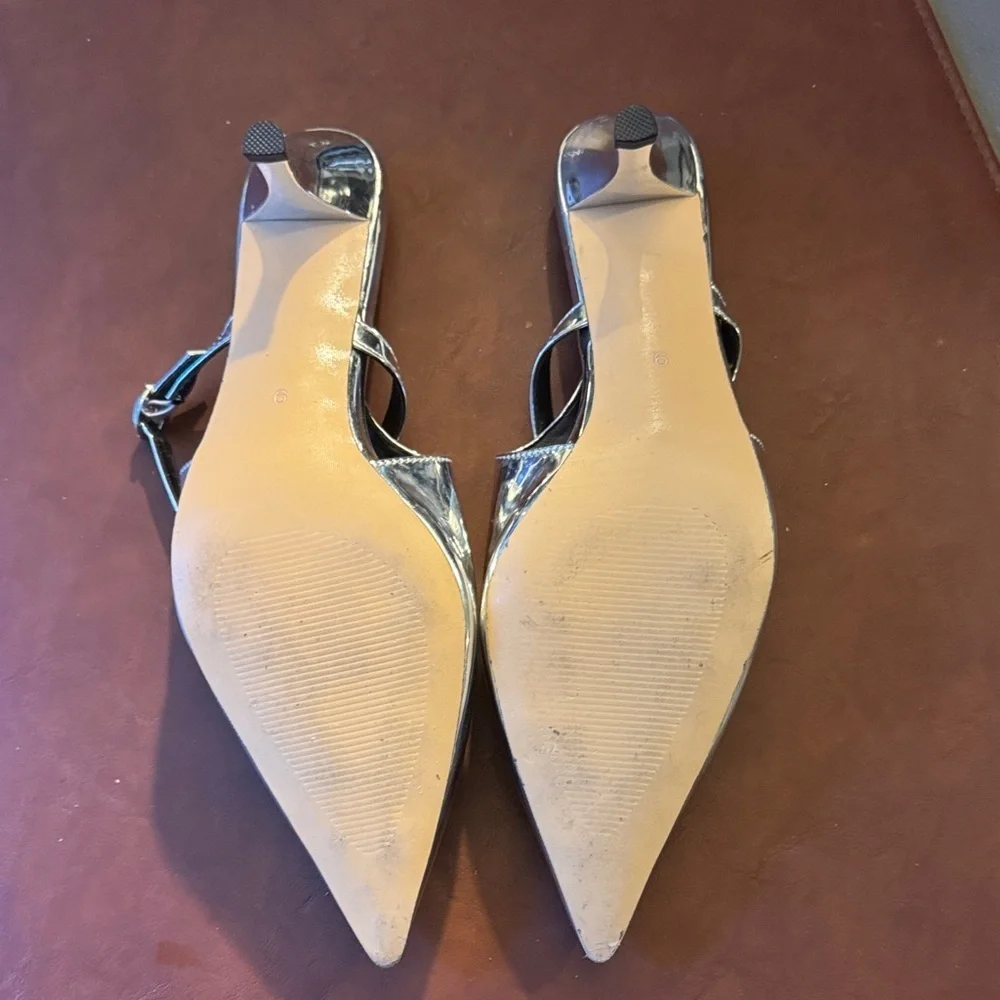 Silver Women's Slingback Heels